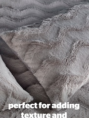 Silentnight Grey Faux Fur Duvet Cover and Pillowcase Set - Image 3 of 9