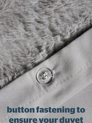 Silentnight Grey Faux Fur Duvet Cover and Pillowcase Set - Image 7 of 9