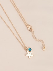 Gold Tone Birthstone Necklace December - Image 1 of 3