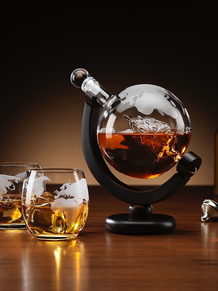 MenKind Globe Decanter with Glasses Set - Image 1 of 3 MenKind Globe Decanter with Glasses Set - Image 1 of 3