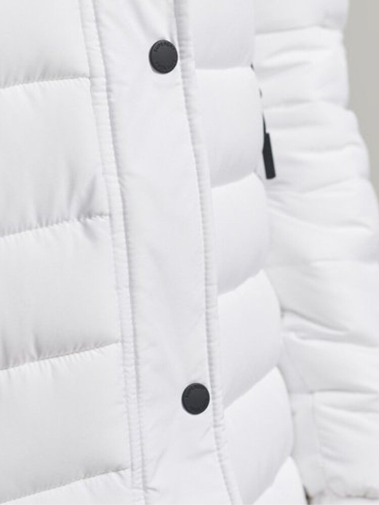 Superdry White Super Longline Fuji Coat - Image 6 of 6