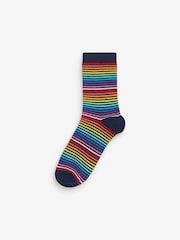 Rainbow Stripe/Spot Patterns Ankle Socks 5 Pack - Image 2 of 6