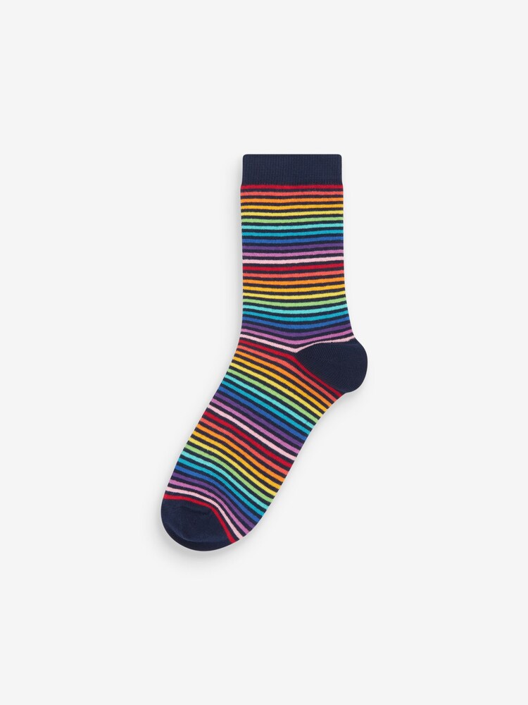 Rainbow Stripe/Spot Patterns Ankle Socks 5 Pack - Image 2 of 6