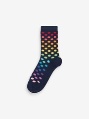 Rainbow Stripe/Spot Patterns Ankle Socks 5 Pack - Image 3 of 6