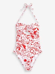 Rot / Weiß - Bandeau-Badeanzug mit U-Detail - Bild 5 von 5