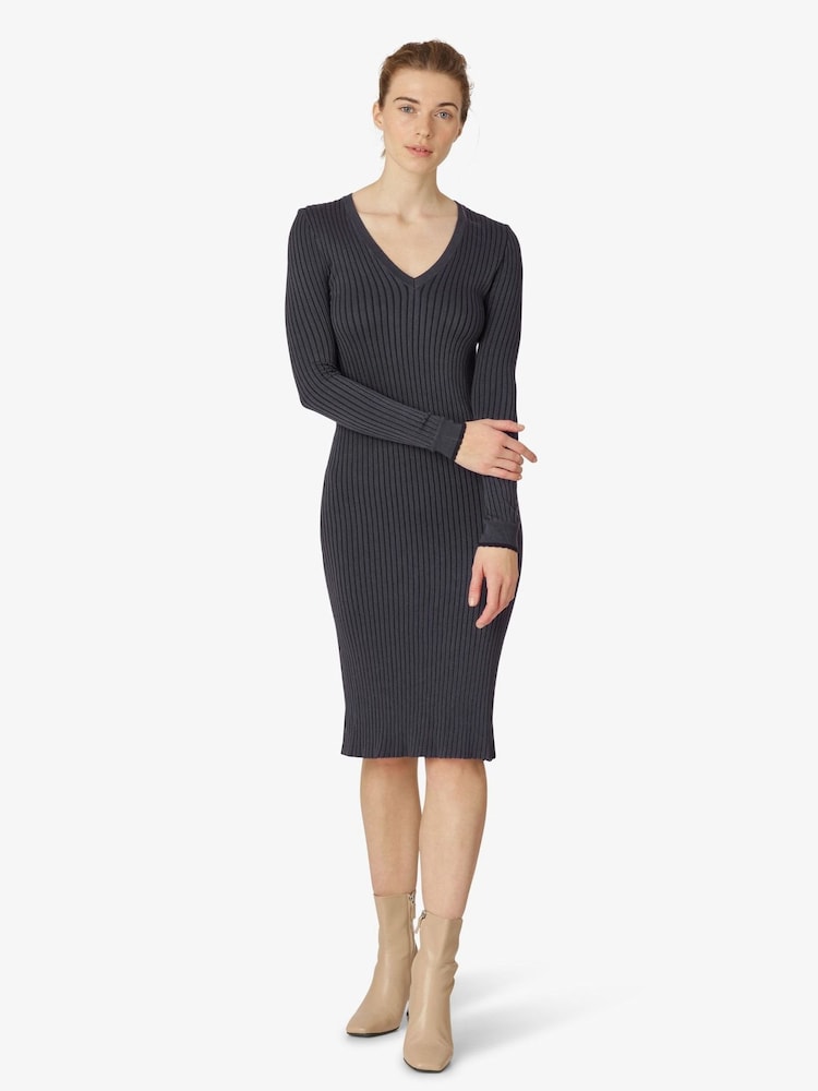 Noa Noa Blue Long Sleeved Viscose Knitted Dress - Image 1 of 5 Noa Noa Blue Long Sleeved Viscose Knitted Dress - Image 1 of 5