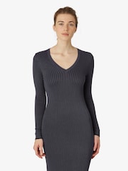 Noa Noa Blue Long Sleeved Viscose Knitted Dress - Image 3 of 5
