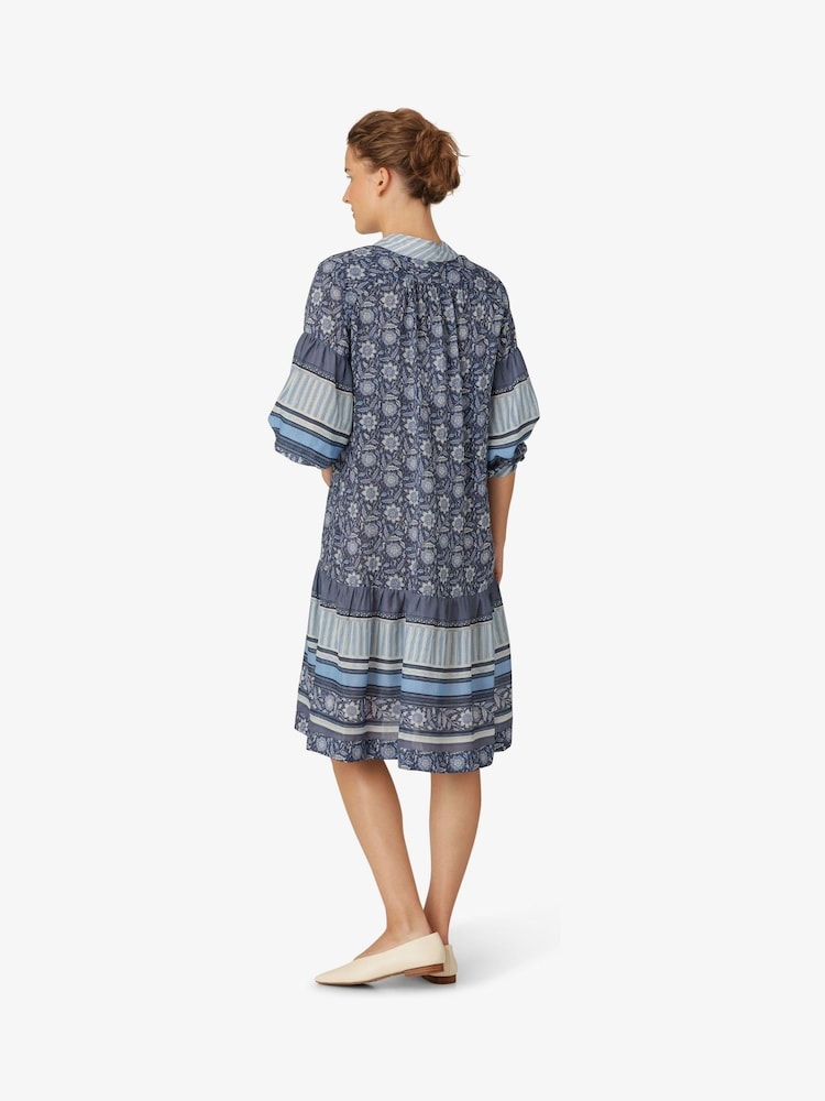 Noa Noa Blue Long Sleeved Sheer Tencel Dress - Image 2 of 7 Noa Noa Blue Long Sleeved Sheer Tencel Dress - Image 2 of 7