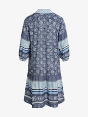 Noa Noa Blue Long Sleeved Sheer Tencel Dress - Image 6 of 7