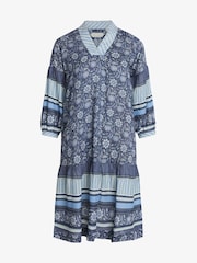 Noa Noa Blue Long Sleeved Sheer Tencel Dress - Image 7 of 7
