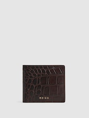 Reiss Chocolate Cabot Leather Wallet - Image 1 of 5