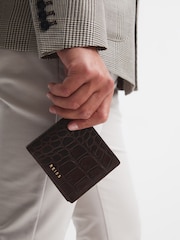 Reiss Chocolate Cabot Leather Wallet - Image 5 of 5