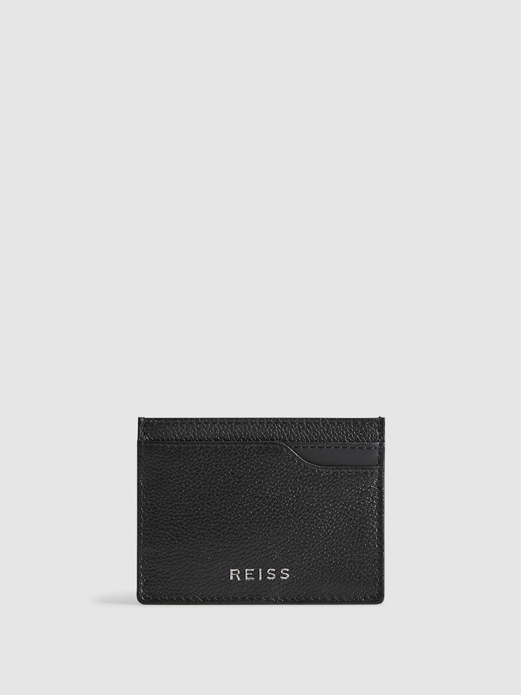 Reiss Black Cabot Leather Card Holder - Image 1 of 5