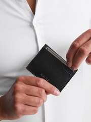 Reiss Black Cabot Leather Card Holder - Image 5 of 5