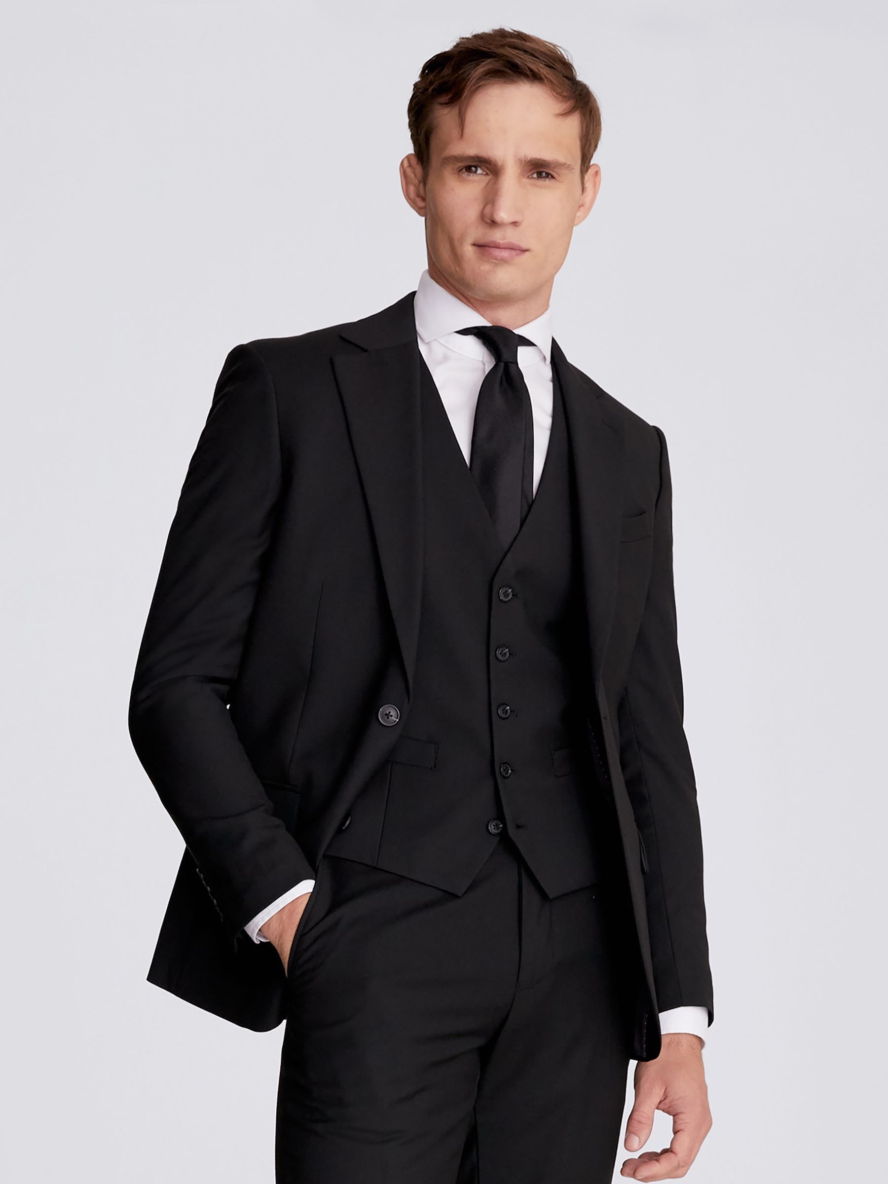 MOSS Black Tailored Stretch Suit: Jacket