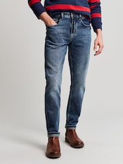 Joules Oakham Mid Wash Blue Slim Fit Five Pocket Denim Jeans - Image 1 of 5