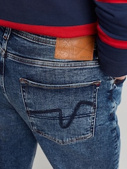 Joules Oakham Mid Wash Blue Slim Fit Five Pocket Denim Jeans - Image 4 of 5