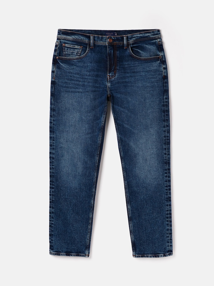 Joules Oakham Mid Wash Blue Slim Fit Five Pocket Denim Jeans - Image 6 of 6