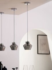 Smoke Grey Mini Calla Single Pendant Ceiling Light - Image 2 of 6