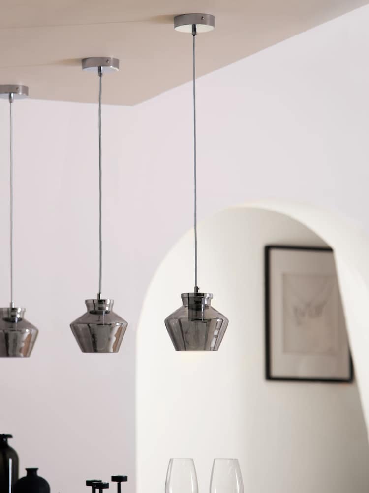 Smoke Grey Mini Calla Single Pendant Ceiling Light - Image 2 of 6