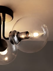 Black Jackson 3 Light Flush Ceiling Light - Image 3 of 8