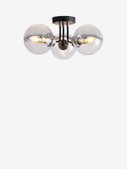 Black Jackson 3 Light Flush Ceiling Light - Image 7 of 8