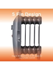 Warmlite Grey 650W Oil Filled Radiator - Image 5 of 6