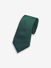 Forest Green Textured Silk Tie - Image 1 of 3