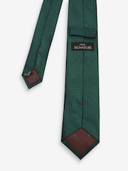 Forest Green Textured Silk Tie - Image 2 of 3