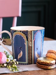 Sara Miller Blue Portmeirion Lattice Windows Mug - Image 2 of 6