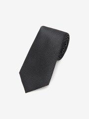 Charcoal Grey Textured Silk Tie - Image 1 of 3