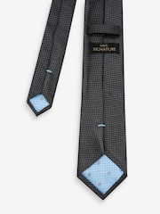 Charcoal Grey Textured Silk Tie - Image 2 of 3
