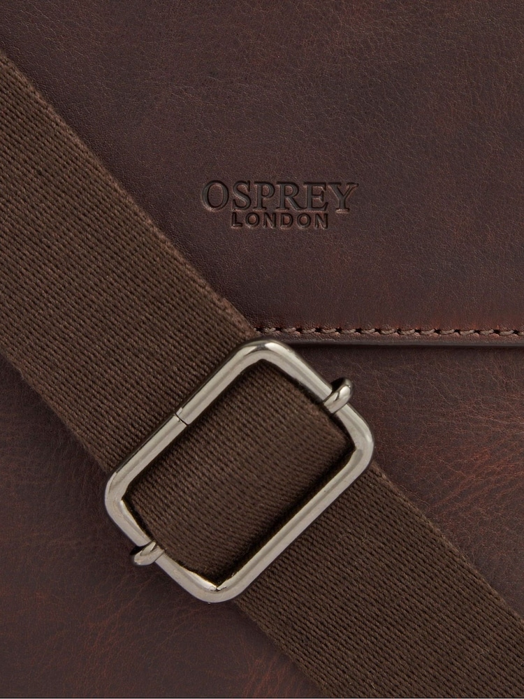 OSPREY LONDON Carter Saddle Leather Large Messenger Bag - Image 5 of 5 OSPREY LONDON Carter Saddle Leather Large Messenger Bag - Image 5 of 5