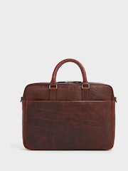 Bolso marrón para el ordenador portátil de cuero de efecto cocodrilo Brixton de Osprey London - Imagen 5 de 5