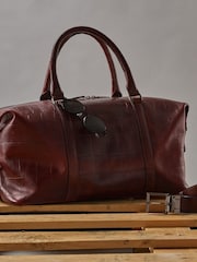 OSPREY LONDON Brixton Croc Leather Weekend Bag - Image 5 of 6