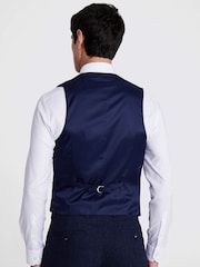 MOSS Blue Slim Fit Donegal Suit Waistcoat - Image 2 of 4