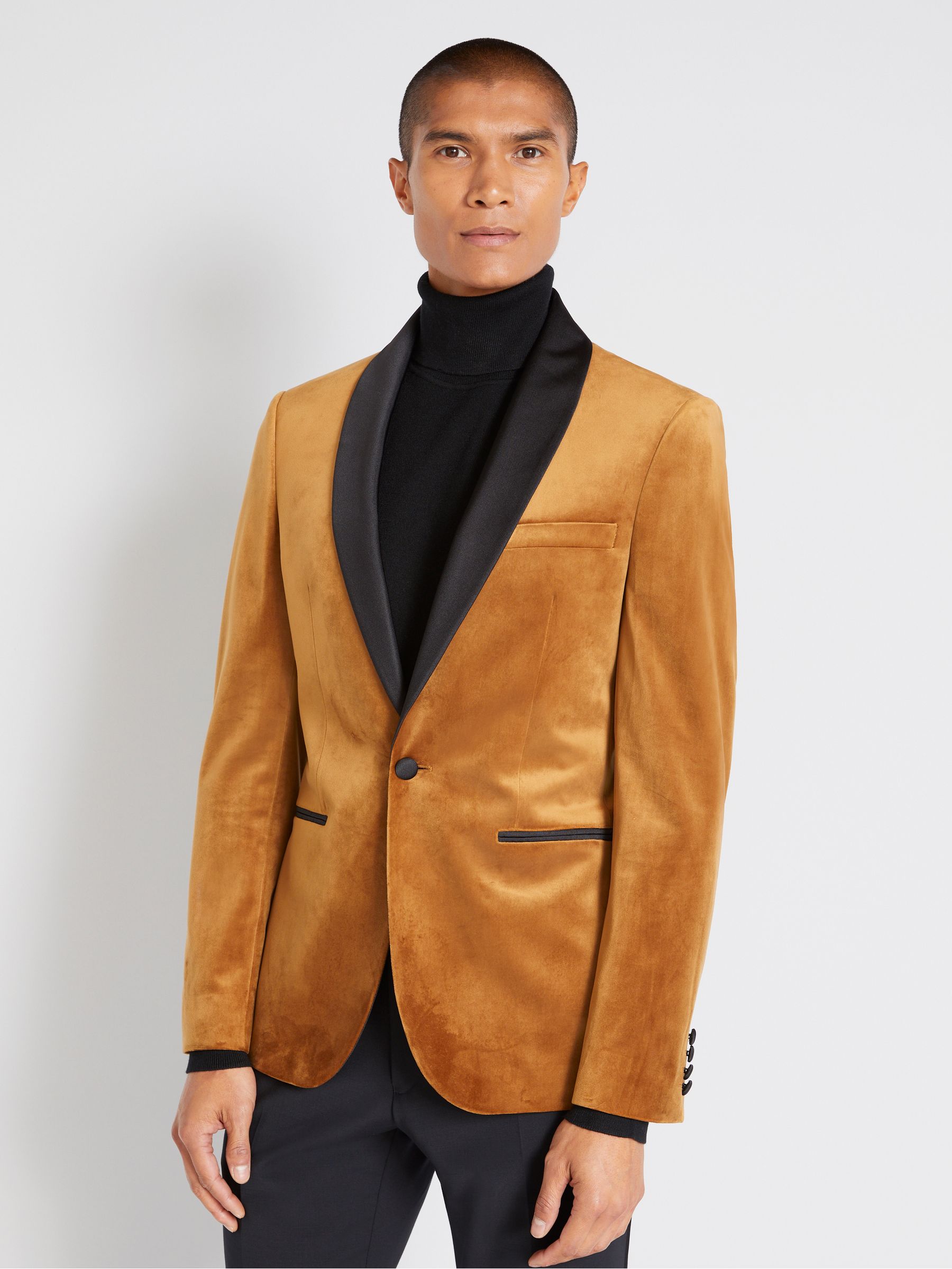Buy MOSS Orange Slim Fit Camel Velvet Jacket from Next Luxembourg