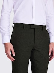 MOSS Khaki Green Slim Fit Donegal Suit Trousers - Image 3 of 4