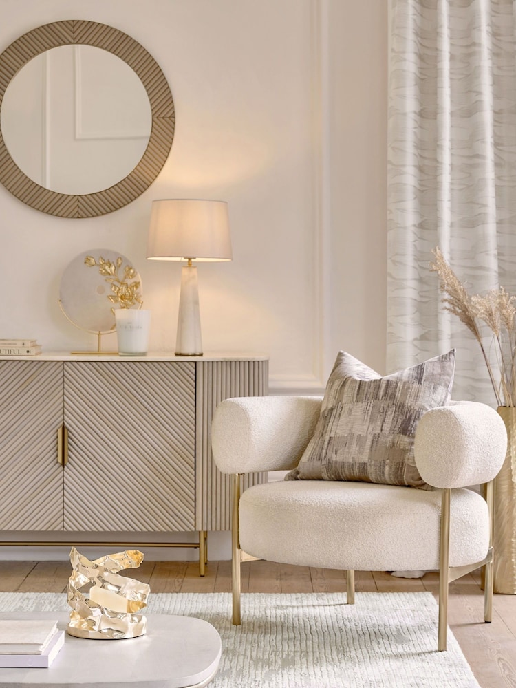 Casual Boucle Oyster Natural Aleia Accent Chair - Image 2 of 11