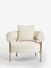 Casual Boucle Oyster Natural Aleia Accent Chair - Image 6 of 11