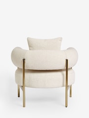 Casual Boucle Oyster Natural Aleia Accent Chair - Image 9 of 11