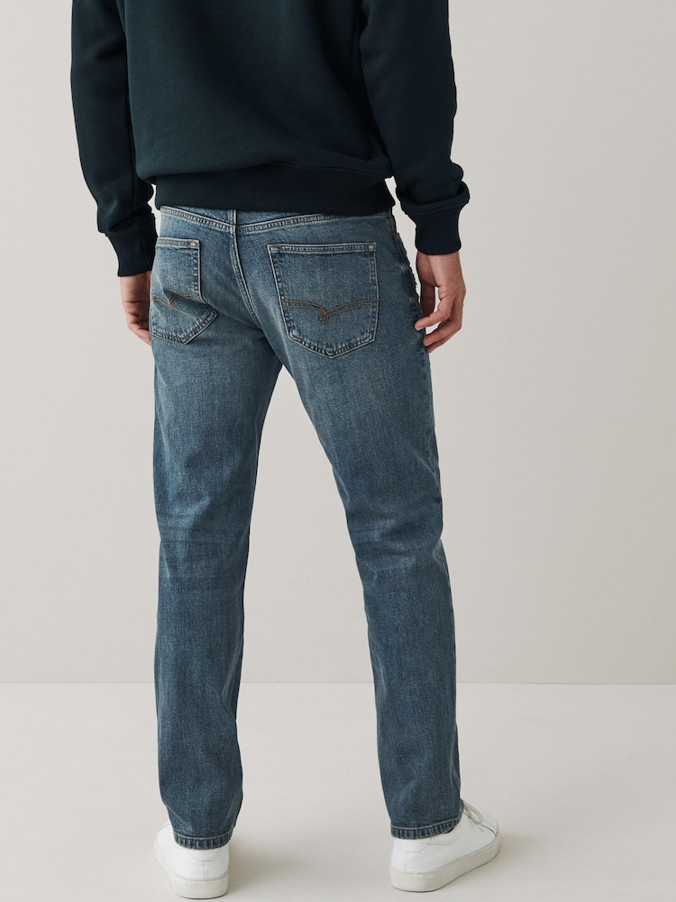 Vintage Blue Straight Fit Ripped Stretch Jeans - Image 2 of 9