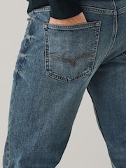 Vintage Blue Straight Fit Ripped Stretch Jeans - Image 6 of 9