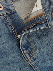 Vintage Blue Straight Fit Ripped Stretch Jeans - Image 8 of 9