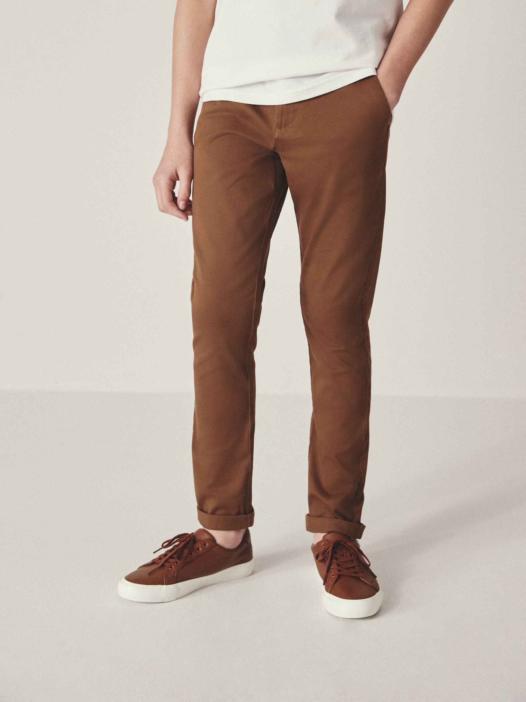 Buy Ginger/Tan Brown Skinny Fit Stretch Chino Trousers (3-17yrs) from Next  USA