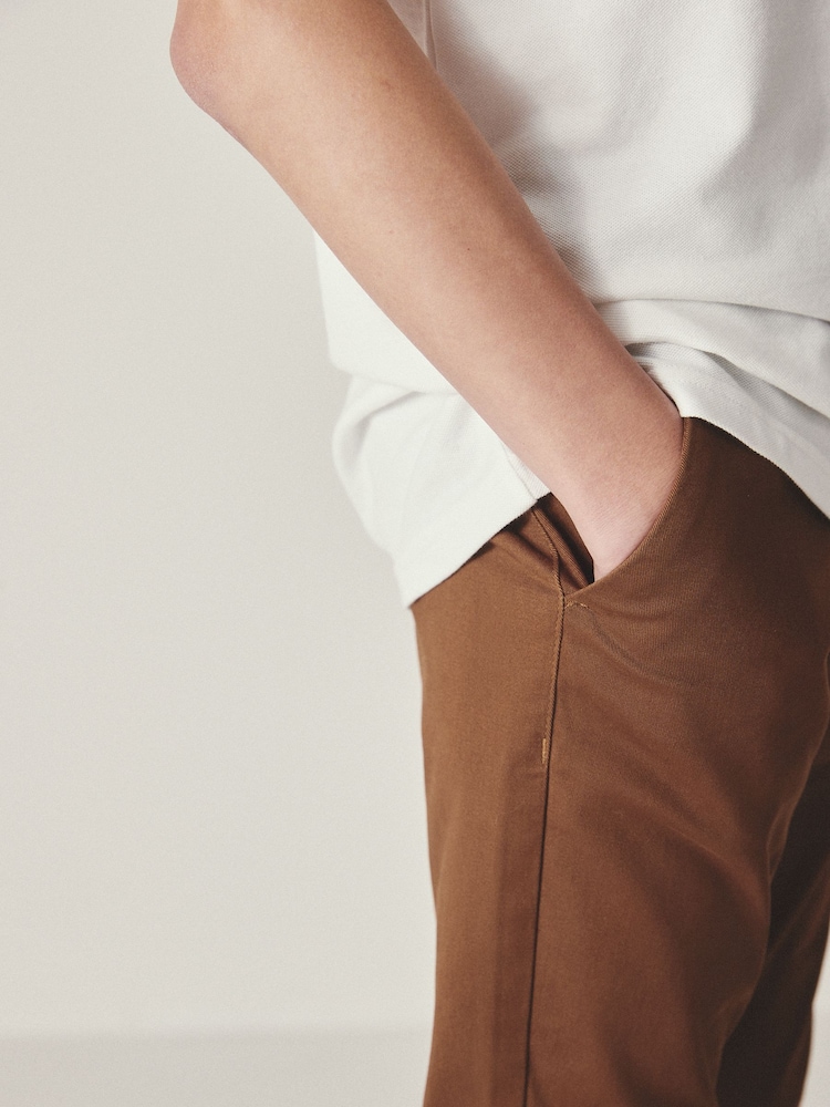 Ginger/Tan Brown Skinny Fit Stretch Chino Trousers (3-17yrs) - Image 3 of 5
