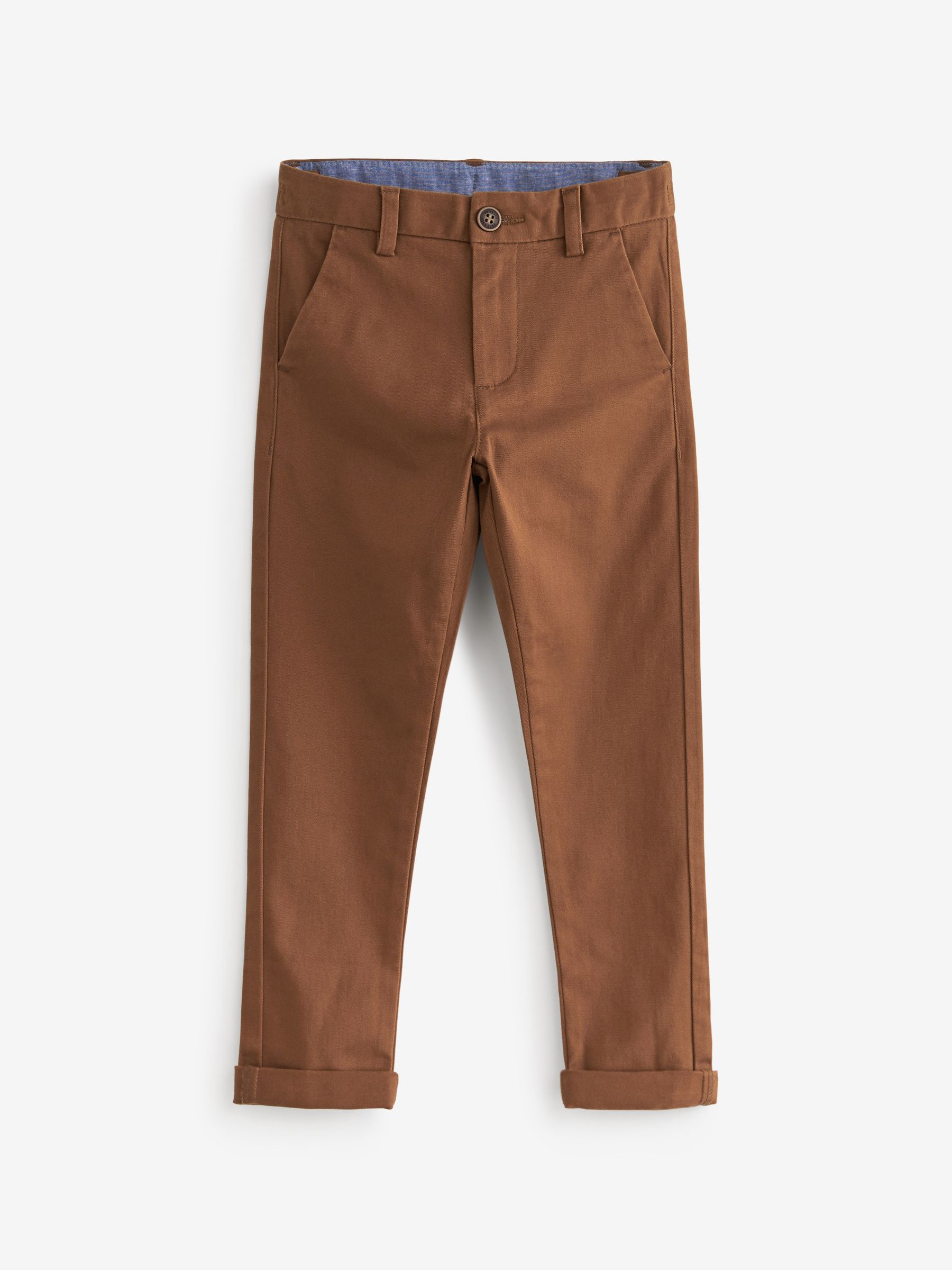 Buy Ginger/Tan Brown Skinny Fit Stretch Chino Trousers (3