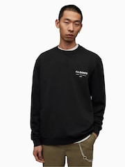AllSaints Black 100% Cotton Underground Crew Jumper - Image 4 of 6