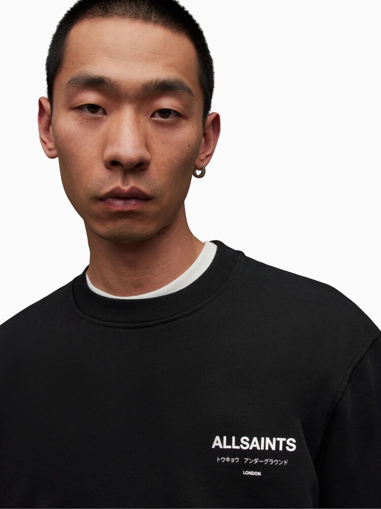 Buy AllSaints Black 100% Cotton Underground Crew Jumper from Next USA