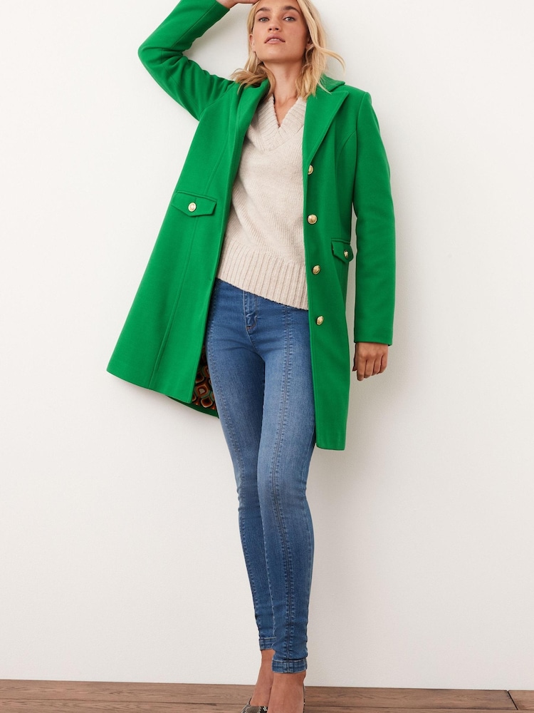 Green Single Breasted Dolly Coat - Image 2 of 7